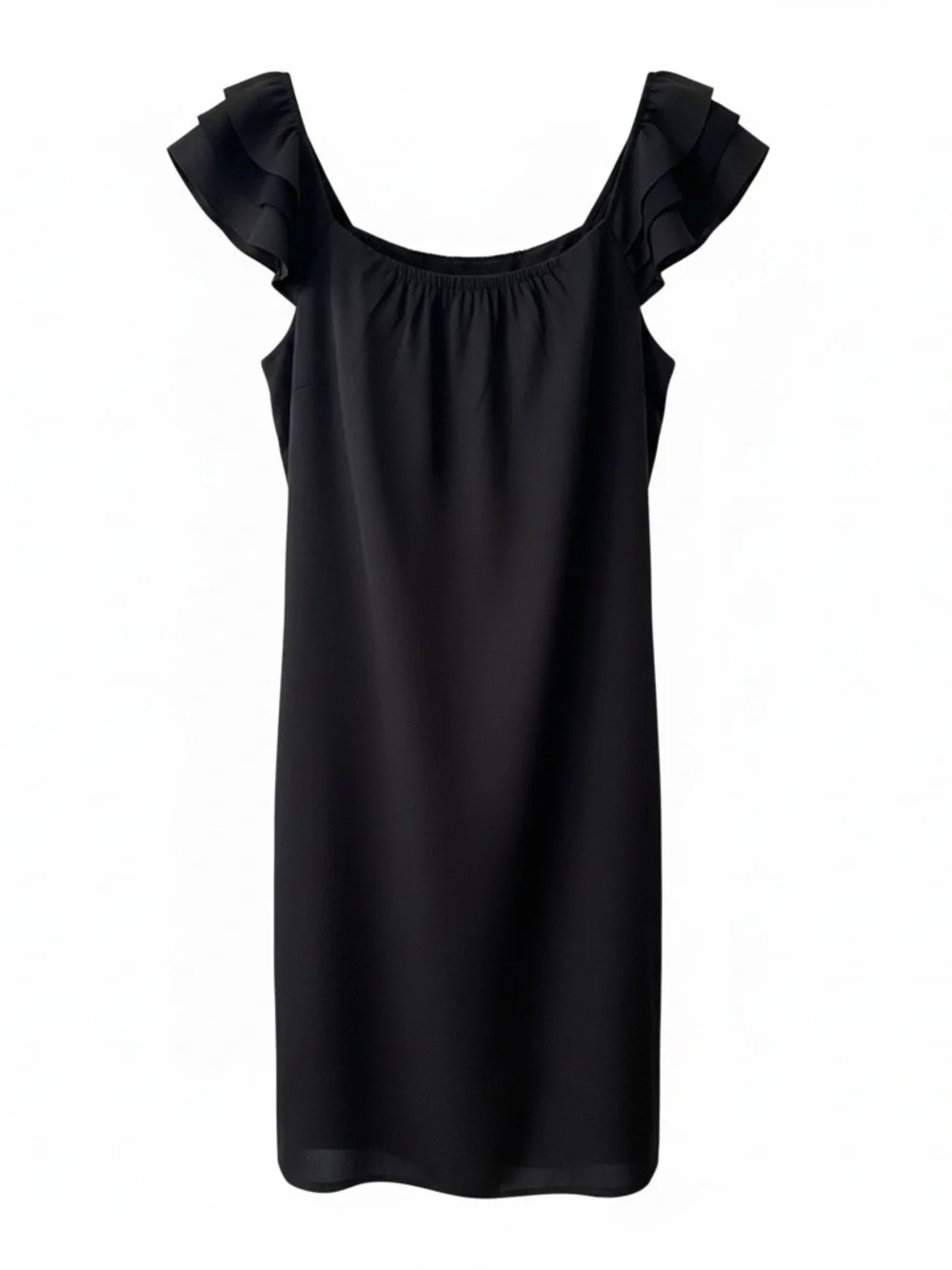 LOFT Black Ruffle-Sleeve Mini Dress - Picture 2 of 6